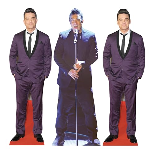 Star Cutouts CS1234 Robbie Williams Shelf Top Cutout Pack of Three Cardboard Cutouts Height 31cm - Ideal for Fan Theme Parties Birthdays Surprise Gifts & Room Decorations & Events