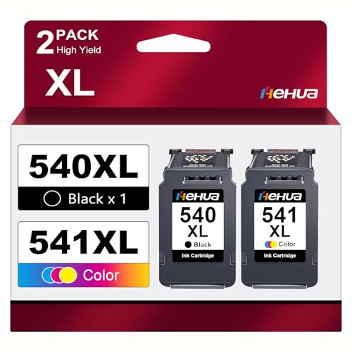 540XL 541XL PG-540 CL541 Compatible avec Les Cartouches d'imprimante Canon 540 541 XL pour Canon PIXMA TS5150 MG3650 MG3350 TS5151 MG3150 MG3250 MX535 MX475 MG4250 PG540XL CL541XL (1 Couleur 1 Noire