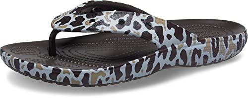 Crocs Unisex Men's And Women's Classic Flip Flops, Khaki/Leopard, 6 Us #TOP20