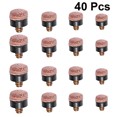 STOBOK 40Pcs Bilhar de Couro Duro Bilhar Taco de Rosca Dicas de SubstituiÃ§Ã£o (10/11/12 / 13Mm 10Pc