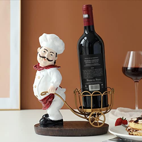 Soporte para botellas de vino decorativo de resina y hierro miniatura 5