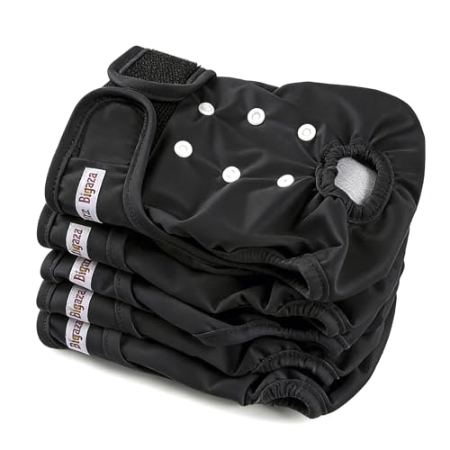 Image of Washable Reusable Female Dog Diapers(5 Pack) Small Medium Large Doggie Puppy & Doggy Dog Diaper, Period Panties in Heat Small Black