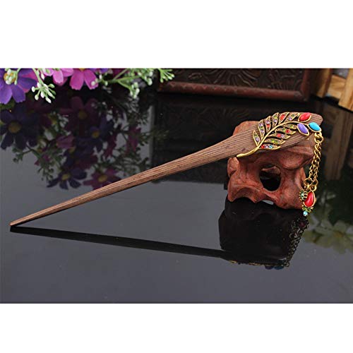image for TOP SEWING 2 Pack Chinese Wooden Vintage Hair Stick Flower Hairpin Wit