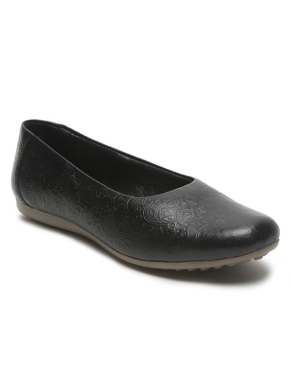 TEAKWOOD LEATHERS Womens Leather Ballet Flat Shoe | Anti-Skid with Patterned TPR Sole (Black, 38) (B0D4DZPVWK) Amazon Price History, Amazon Price Tracker