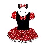 Lito Angels Toddler Girls' Polka Dots Costume Dance Dress Fancy Halloween Birthday Party w/Hairhoop Size 4-5
