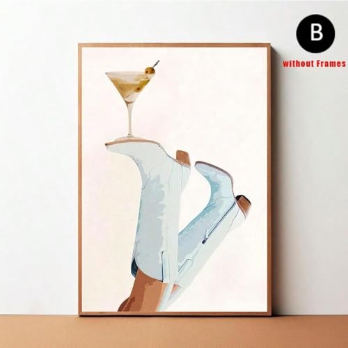 Impression sur toile de cocktail avec cadre prêt à suspendre - 4