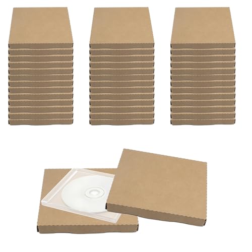 50 sobres de CD y DVD, aptos para cajas de DVD estándar, protege contra arañazos y daños, 126 x 145 x 12 mm
