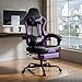 WOTSTA Gaming Chair Computerstuhl Ergonomischer Gaming Stuhl mit Fußstütze Bürostuhl Ergonomischer Computerstuhl mit Lendenwirbelstütze SchwarzViolett