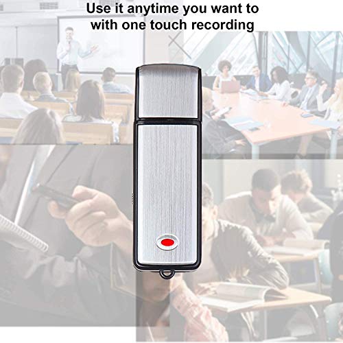 Image of Asleesha 8GB Digital Voice Recorder USB Flash Drive Voice Activated Recording Silver-Blue /Black - 1 Pc