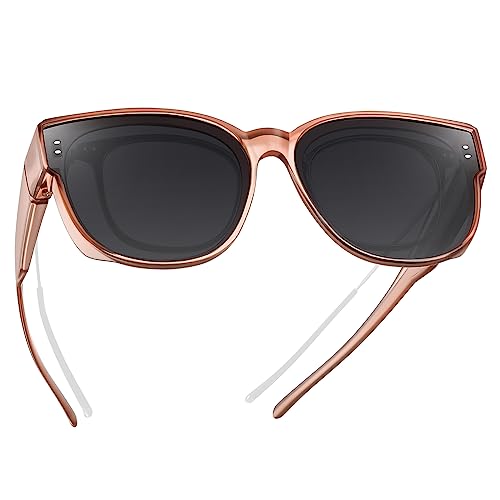 Oversized Fit Over Glasses Sunglasses for Women Men Polarized Wrap Around Sunglasses for Driving UV Protection