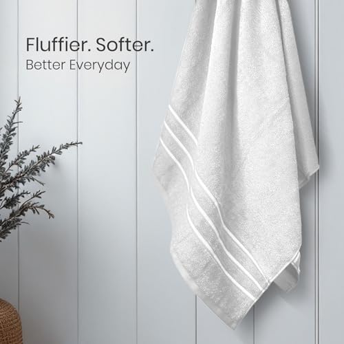 Image of Sassoon Melrose 100% Cotton 2 Piece Hand Towel Set, 400 GSM, White (40cmX60cm) - Highly Absorbent, Soft Material, Perfect for Daily Use