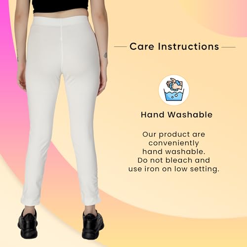 Image of ON&ON Women's Cotton Stretchable Slim Fit Straight Pants Trouser for Casual Wear and Office Wear