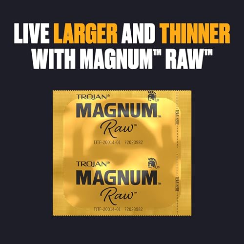 Image of Trojan Magnum Raw Large Size Thin Condoms. Magnum Condoms, 10 Count