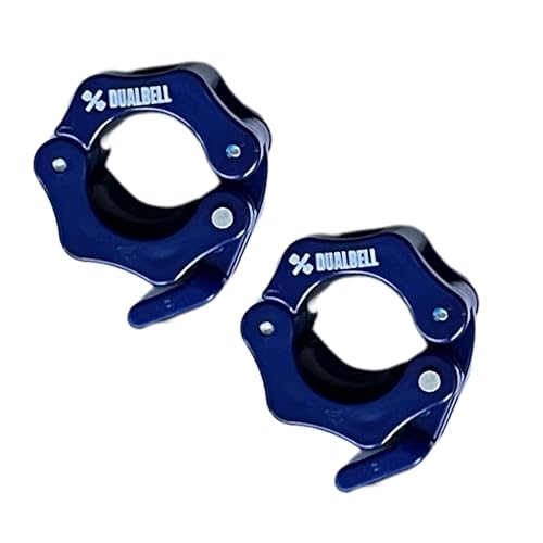 Dualbell Weight Collars, Quick Release Barbell Clamps for 1' Standard Diameter Bars, Exercise Collars Fit 1'(25mm) Quick Lock Pair of Collar Clips for Home Gym Weightlifting Fitness Training (Blue)