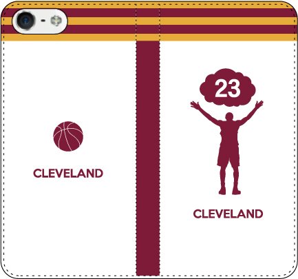 iPhone7/7Plus対応/iPhone用選択可:バスケットシルエット手帳ケース(フルカラー/ホーム/クリーブランド:23番_A) iPhone SE用 iPhone7/7Plus対応/iPhone用選択可:バスケットシルエット手帳ケース(フルカラー/ホーム/クリーブランド:23番_A) iPhone SE用