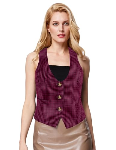 Image of GRACE KARIN Women's Suit Vest Top, Dressy Casual Sleeveless Button Waistcoat, Fromal Steampunk Blazer for Work Office