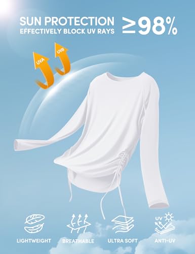 IUGA Rash Guard for Women UPF 50+ Long Sleeve Sun Shirts Swim Shirts for Women Lightweight UV Protection Shirts Hiking Tops3