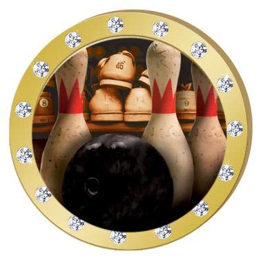 Crown Awards Bowling Gold Rhinestone Pin, Gold Bowling Pins, 5 Pack Prime