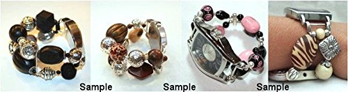 PlanetZia 2pcs Rectangle Ribbon Watch Faces for Your Interchangeable Beaded Bands 4588 TVT-41582