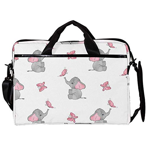 Sac ordinateur portable 14 15 pouces éléphant et papillon une touche de douceur