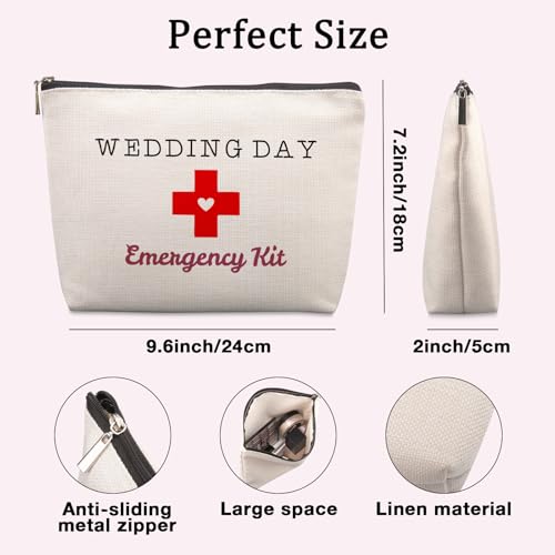 Wedding Day Wedding Gifts Cosmetic Bag, Engagement Gift Wedding Registry Ideas Bride To Be Gifts Engagement Gifts for Her, Bridal Shower Gifts for Bride Funny Makeup Bag2