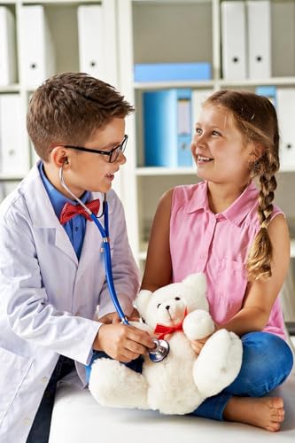 Image of Doctor Dress for Kids with White Coat, Lab Coat Outfit for Children, Medical Role Play Costume for Fancy Dress Competition, School Annual Function, Career Day Events