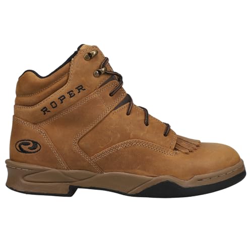 ROPER Mens Horseshoe Kiltie 5 Inch Slip Resistant Steel Toe Work/Duty - Brown