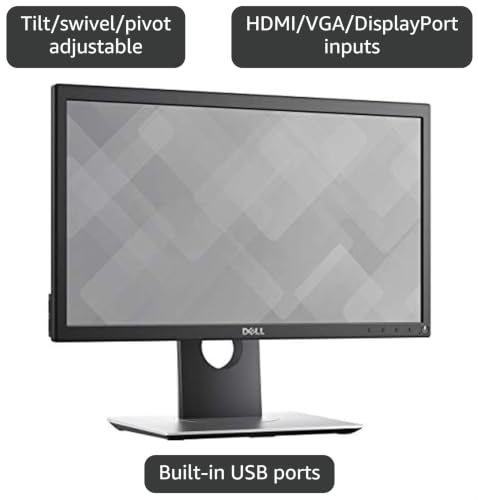 Image of Dell P2018H 20 inch LED-Backlit LCD Monitor, Black