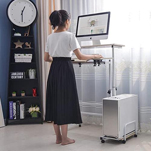 Bureau debout mobile et réglable pour ordinateur portable à roulettes