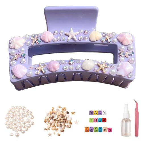 Pinzas para el cabello estilo sirena DIY con perlas y cuentas oceánicas