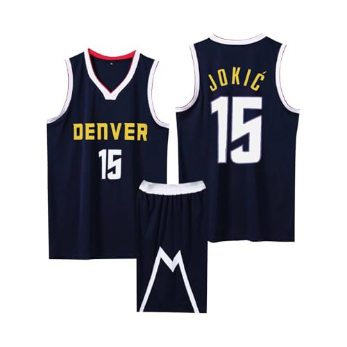 Completo de Baloncesto para Niños, Camiseta sin Mangas y Pantalón Corto, Equipación Baloncesto Niño/Hombre Azul 2XL