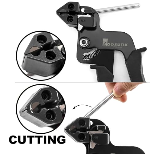 Metal Zip Ties & Cable Tie Gun Set, 100PCS 11.8 Inch 304 Stainless Steel Heavy Duty Self-locking Zip Ties & Stainless Steel Tie Gun for Exhaust Wrap, Fences, Pipes, Chain Links