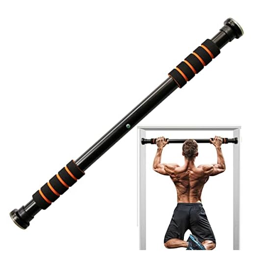 Barra Fixa De Porta Para Exercícios Ajustável 63 A 96 CM(Preto)