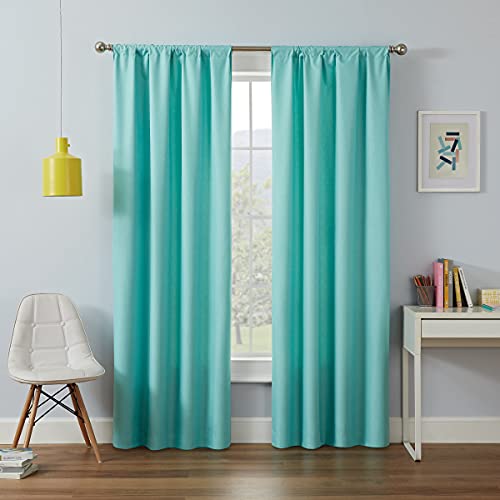 Eclipse Kendall Modern Blackout Thermal Rod Pocket Window Curtain for Bedroom or Living Room (1 Panel), 42 X 63, Pool - Image 3