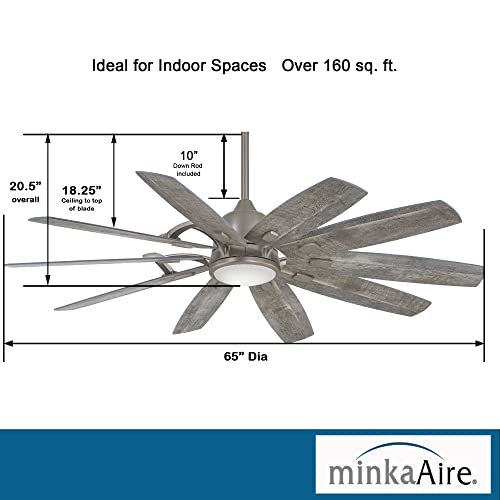 Minka-Aire F864L-BNK Barn 65" Ceiling Fan with LED Light and DC Motor in Burnished Nickel Finish… - Image 4