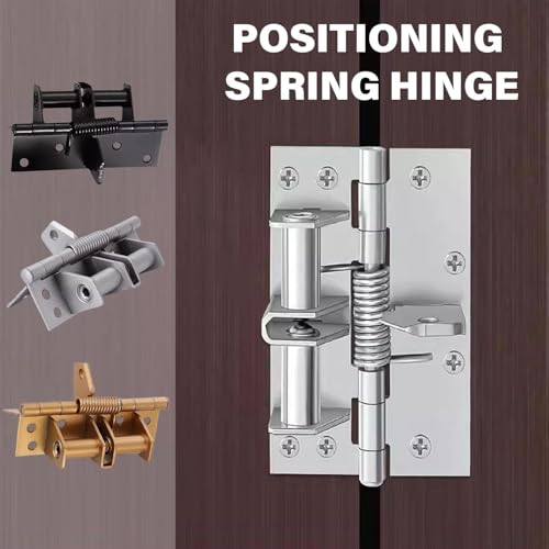 Image of 3 in 1 Automatically Door Hinge Lock I Self-Closing Stainless-Steel Heavy-Duty Spring Door Closer with 90 Degrees Positioning I for Main Door, Window, Kitchen, Office Door I Black - 2 Pcs