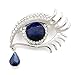 HYLH Pin Broche Oeil avec Strass Cristal, BlueEyeSilvertone