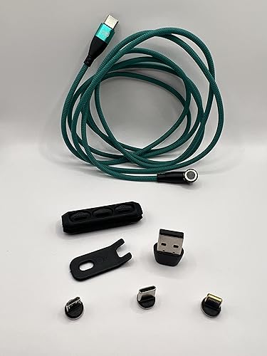 Cable magnético 3 en 1 USB Tipo C rápido 2m verde miniatura 3