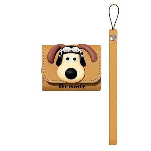 グルミット イヤホーンケース AirPods1/2/3/Proに適用ケース ストラップ付き 軽量 耐衝撃 PUカバー 全面保護 ー アニメ グッズ 傷に強い 落下保護 ハンマー (Color : グルミットA, Size : AirPods1/2)