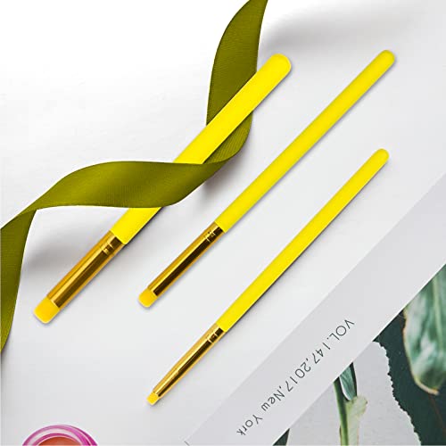 Yoseng Detailed Ink Blending Brushes For Card Making(3 Count),Art Blending Tool For Ink Blending,Use With Intricate Stencils,Deal With Small Details(Yellow) #TOP1