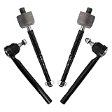 TRQ Front Inner and Outer Tie Rod Set 4 Piece Compatible with 2020-2023 Ford Ranger