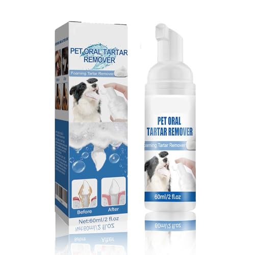 Pet Oral Tartar Remover, Pet Dental Tartar Remover for Dogs Teeth Cleaning, PetDental Foaming Care Spray for Breath Freshener, Support Healthy Gums, Reduce Tartar for Cats and Dogs (1PC)