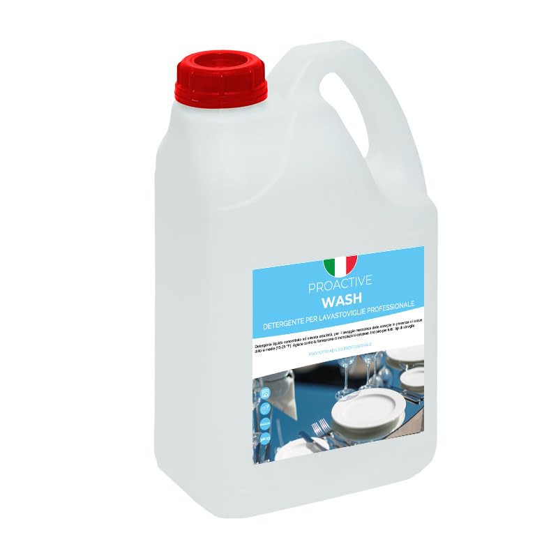 Scatola 4 taniche di detergente per lavastoviglie professionale ProActive Wash 5 litri