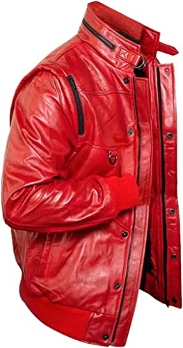 Johnny Lawrence Red Karate Kid Cobra Kobra Kai Men Faux Or PU Leather Bomber Jacket3