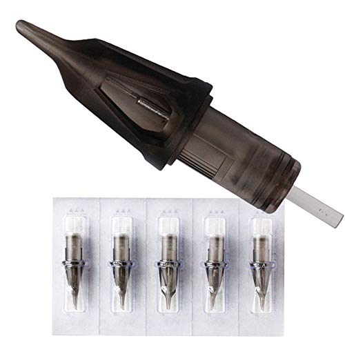 WARRIOR Cartuchos y Agujas de Tatuaje Tattoo Needle Cartridge Tubo de PVC de Acero Quirúrgico Maquillaje Permanente Round Liner Desechable Pre estéril Gas Eo 20 piezas (NEW 1005RL)