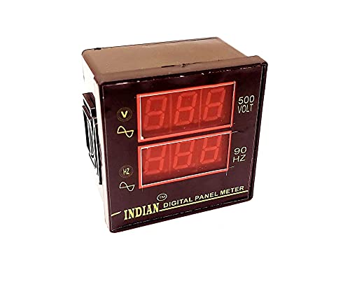 ERH India Digital Frequency Meter (0-90 Hz) with Digital Volt Meter (0-500v) AC. Frequency Cum Voltage Meter AC (0-500v 0-90 Hz)