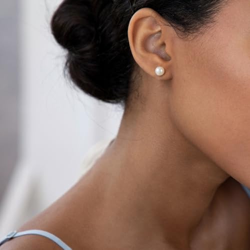 NORBU S925, AAA+ Button Freshwater Stud Pearl Earrings for Women, Timeless Elegant Gifts for Her Mom Wife, Mothers Day/Wedding Anniversary/Christams2