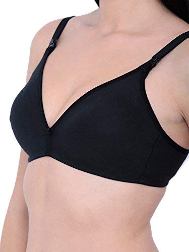 Image of Inner Sense Organic Cotton Bamboo Nursing Bra for Women I High Coverage Feeding Bra with Lace Detailing on Neckline I Non Padded Maternity Wear with Wirefree Design