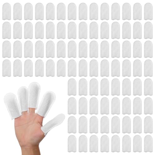 100 Pcs Cotton Finger Cots Dog Ear Wipes for Pet Ear Cleaning Cloth Finger Cots Fingers Covers Fingers Gloves Disposable for Nails Cleaning Dog Cat Teeth Cleanings Grooming Nail Trimming Precise Tasks