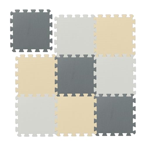 Relaxdays Puzzlematte, 9-teiliges Spielmatten Set, 30 x 30 cm,...